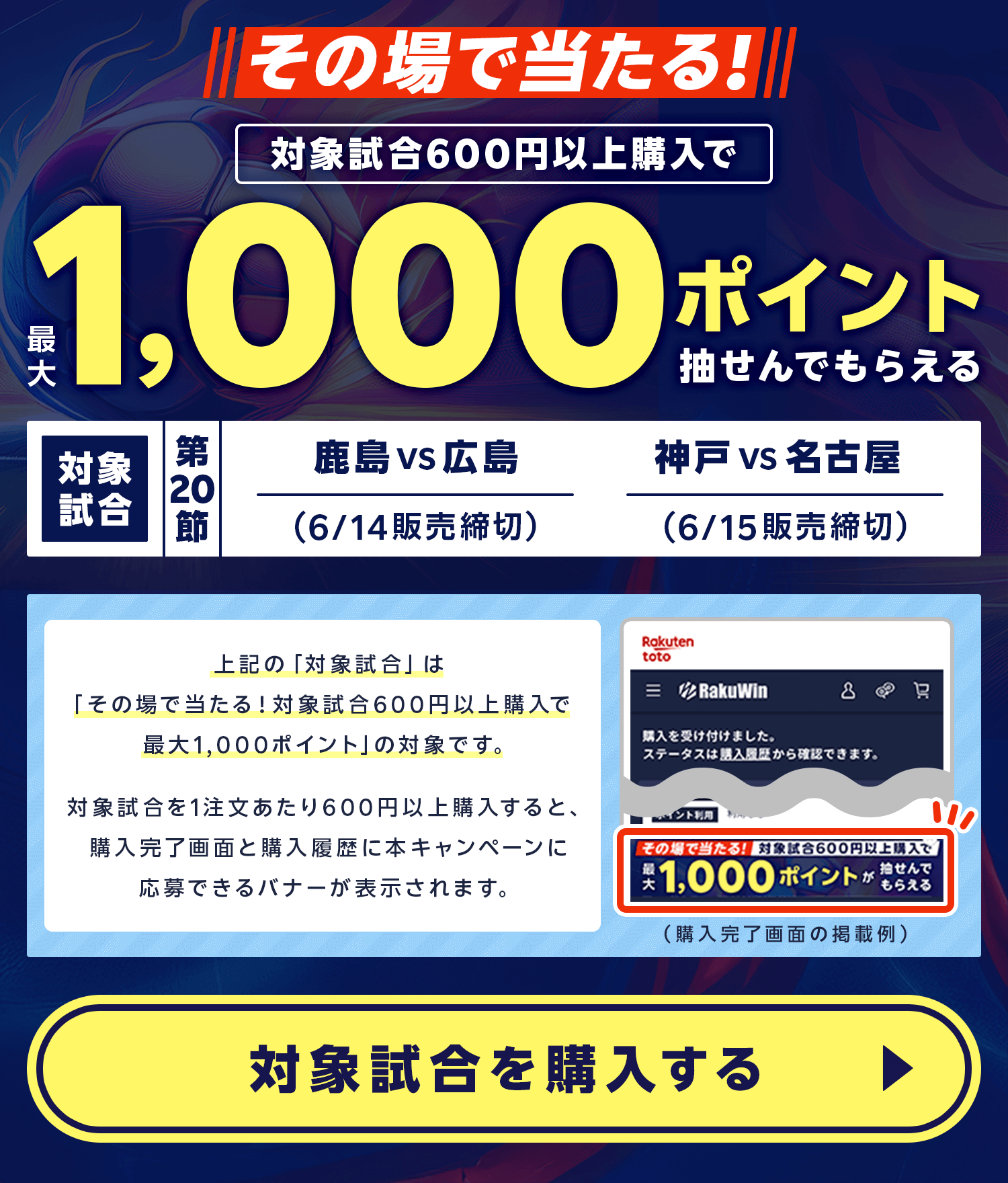 エントリー＆WINNER購入で最大1万ポイント当たる